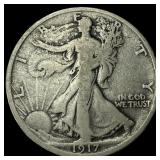 1917-S Silver Walking Liberty Half Dollar LIGHTLY