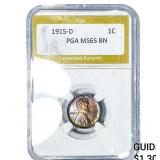 1915-D Wheat Cent PGA MS65BN