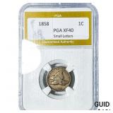 1858 Flying Eagle Cent PGA XF40 Small Letters