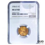1956-D Wheat Cent NGC MS67 RD
