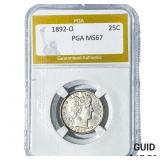 1892-O Barber Quarter PGA MS67