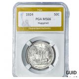 1924 Huguenot Half Dollar PGA MS66