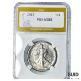 1917 Walking Liberty Half Dollar PGA MS65