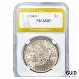 1884-O Morgan Silver Dollar PGA MS64