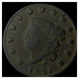 1821 Coronet Head Large Cent LIGHTLY CIRCULATED