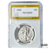1920 Walking Liberty Half Dollar PGA MS64