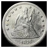 1876 Seated Liberty Quarter CHOICE AU