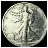 1919-S Silver Walking Liberty Half Dollar NEARLY U