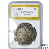 1888-O Morgan Silver Dollar PGA Genuine Hot Lips
