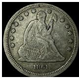 1861 Seated Liberty Quarter CLOSELY UNCIRCULATED