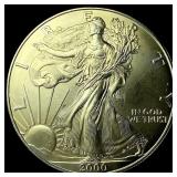 2000 1 oz Silver American Eagle $1 GEM BU