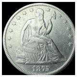 1875 Seated Liberty Half Dollar CHOICE AU