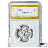 1928-D Standing Liberty Quarter PGA MS65