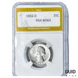 1932-D Washington Silver Quarter PGA MS63