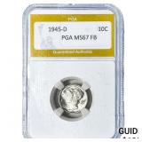 1945-D Mercury Silver Dime PGA MS67FB