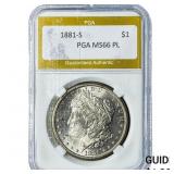1881-S Morgan Silver Dollar PGA MS66PL