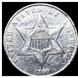 1859 Silver Three-Cent Piece CLOSELY  UNCIRCULATE