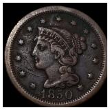 1850 Braided Hair Large Cent LIGHTLY  CIRCULATED