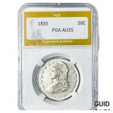 1835 Capped Bust Half Dollar PGA AU55