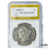 1890-CC Morgan Silver Dollar PGA MS63DMPL