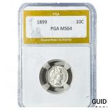1899 Barber Dime PGA MS64