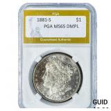 1881-S Morgan Silver Dollar PGA MS65DMPL