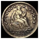 1853 Arrows Seated Liberty Half Dime NEARLY  UNCI