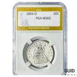 1855-O Seated Liberty Half Dollar PGA MS63
