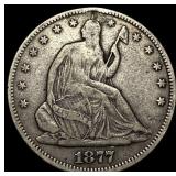 1877 Silver Seated Liberty Half Dollar ABOUT  UNC
