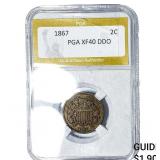 1867 Two Cent Piece PGA XF40DDO