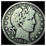 1912 Silver Barber Half Dollar LIGHTLY  CIRCULATE