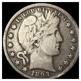 1893-O Silver Barber Half Dollar LIGHTLY CIRCULATE