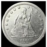 1861 Seated Liberty Quarter CHOICE AU