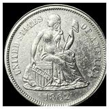 1862 Silver Seated Liberty Dime UNCIRCULATED