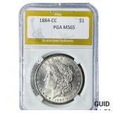 1884-CC Morgan Silver Dollar PGA MS65
