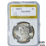 1904-O Morgan Silver Dollar PGA MS65