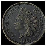 1863 Copper-Nickel Indian Head Cent NEARLY UNCIRCU