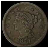 1853 Braided Hair Large Cent NEARLY UNCIRCULATED