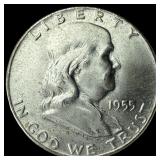 1955 Franklin Silver Half Dollar CHOICE BU