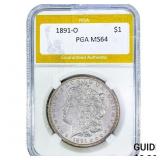 1891-O Morgan Silver Dollar PGA MS64