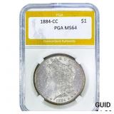 1884-CC Morgan Silver Dollar PGA MS64