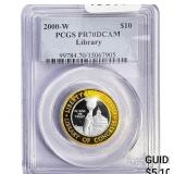 2000-W U.S. Library of Congress Bimetallic $10