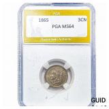 1865 Nickel Three Cent PGA MS64