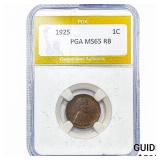 1925 Wheat Cent PGA MS65RB