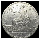 1876 Silver Trade Dollar NEARLY UNCIRCULATED