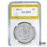 1897-S Morgan Silver Dollar PGA MS63