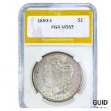 1890-S Morgan Silver Dollar PGA MS63