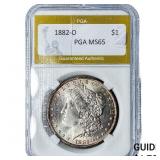 1882-O Morgan Silver Dollar PGA MS65