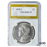 1878-S Morgan Silver Dollar PGA MS65PL