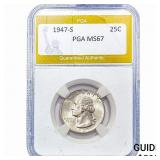 1947-S Washington Silver Quarter PGA MS67